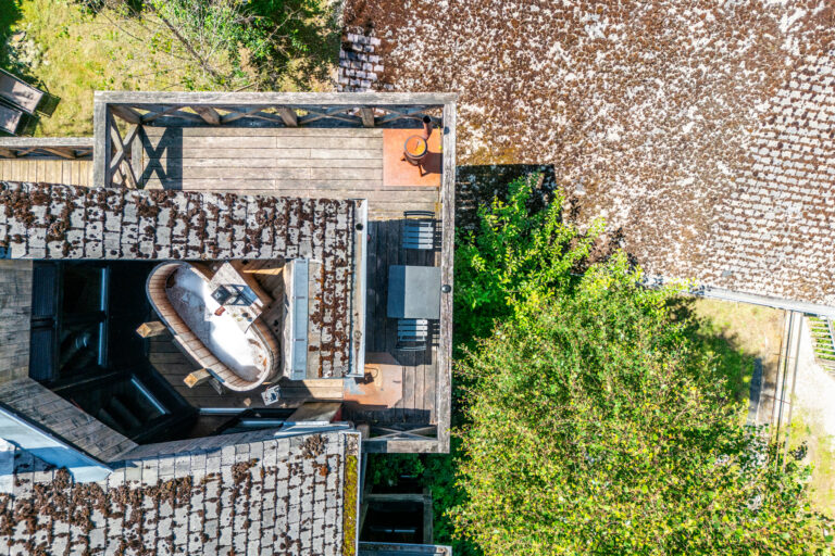 Suite Danaé vue du ciel aux Suites du Moulin